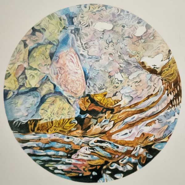 Bronwen Schalkwyk's FIERY FLOW - watercolour by Bronwen Schalkwyk