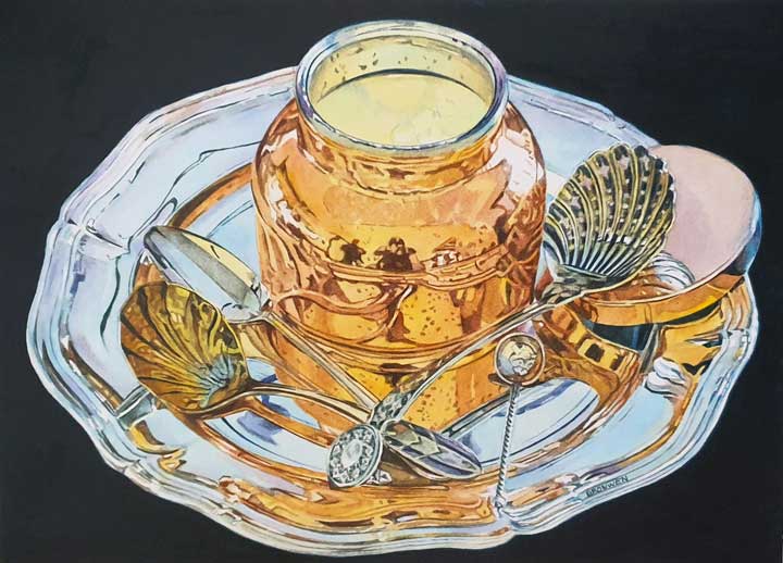 Bronwen Schalkwyk's GOLDEN GLOW - watercolour by Bronwen Schalkwyk