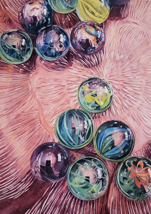 Bronwen Schalkwyk's MARBLES - watercolour by Bronwen Schalkwyk