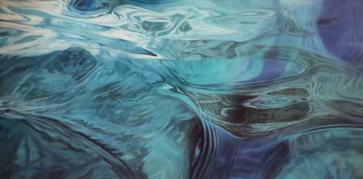 Bronwen Schalkwyk's PULSE OF THE OCEAN – Oil on Canvas – WWidth 1200mm x Height 600mm - Oil Painting by Bronwen Schalkwyk