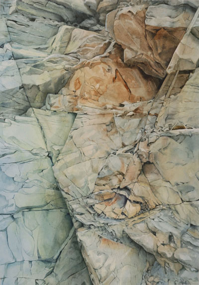 Bronwen Schalkwyk's STONE STARE - 340mm x 500mm watercolour by Bronwen Schalkwyk