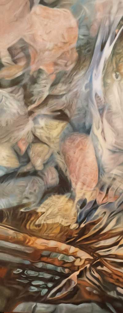 Bronwen Schalkwyk's VEIL – Oil on Canvas – 60cm x 147.5cm    - Oil Painting by Bronwen Schalkwyk